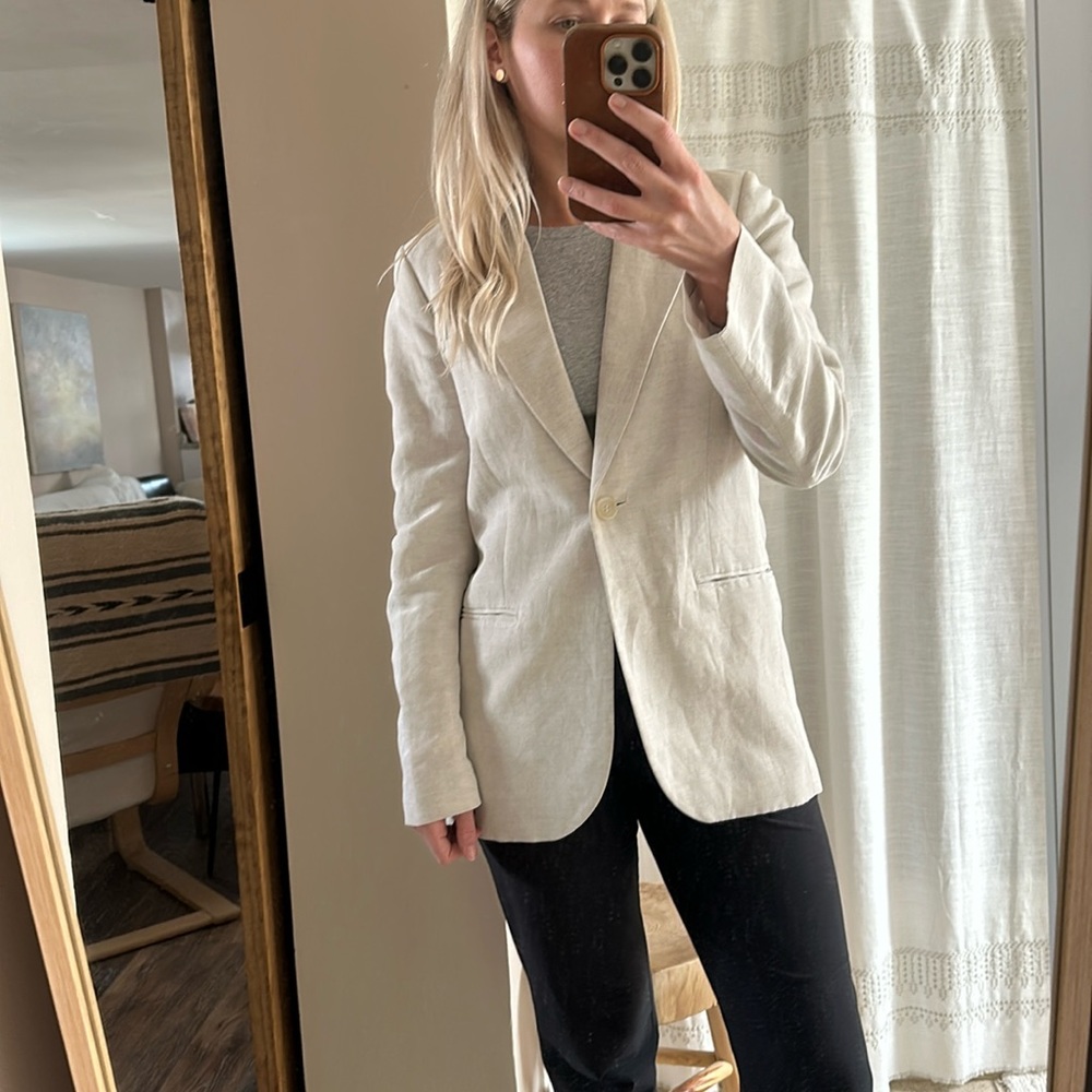 H&M Beige Linen Blend Blazer